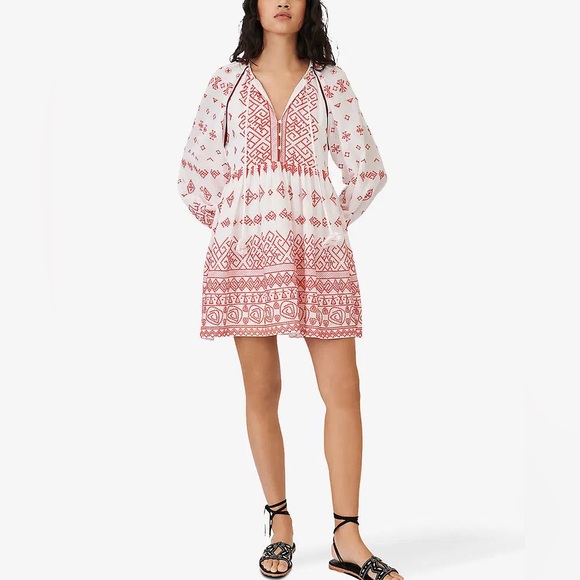 Maje Dresses & Skirts - Maje Rolipa Embroidery Cotton Baby-Doll Dress